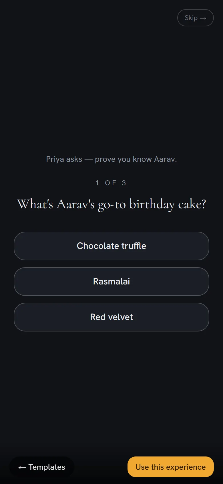 The Vault birthday experience: prove you know them