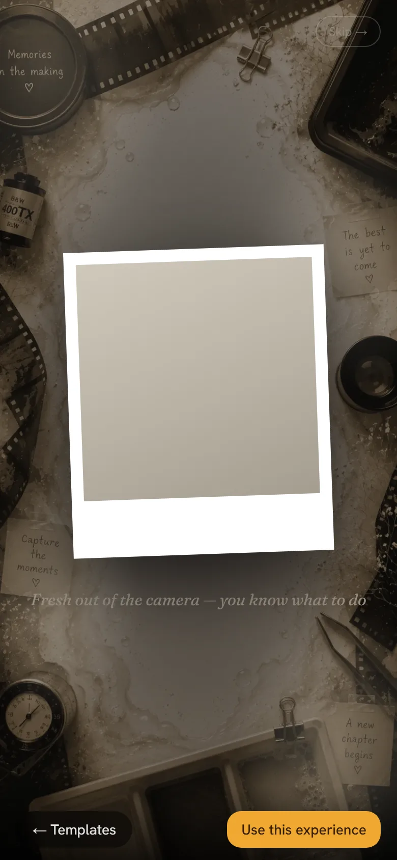The Develop birthday experience: wait for the photo