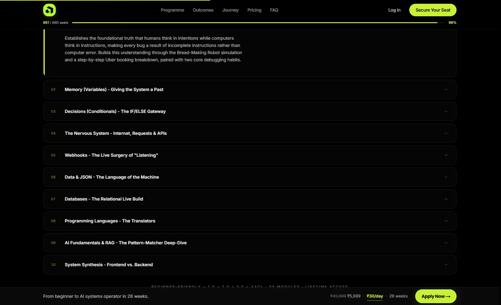 Haus of Intelligence — tabbed 55-module curriculum