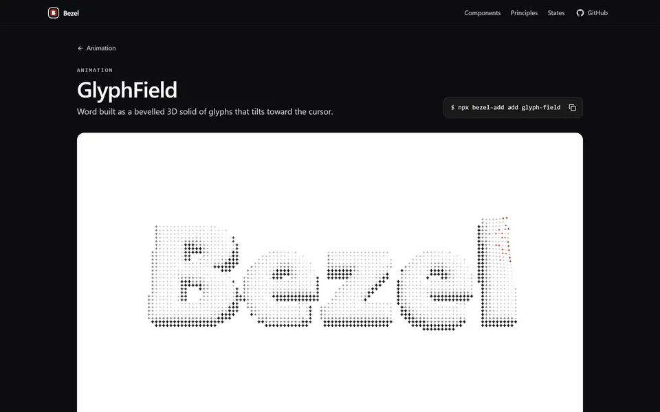 Bezel GlyphField component