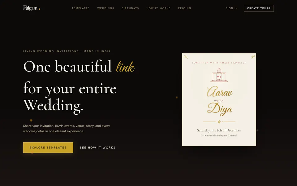 Paigam home page