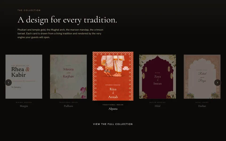Paigam: templates drawn from different wedding traditions