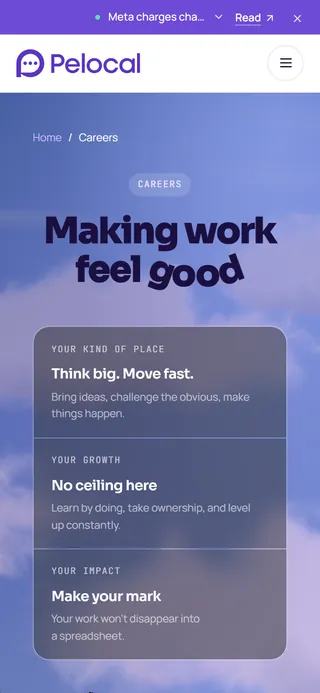 Pelocal careers on a phone